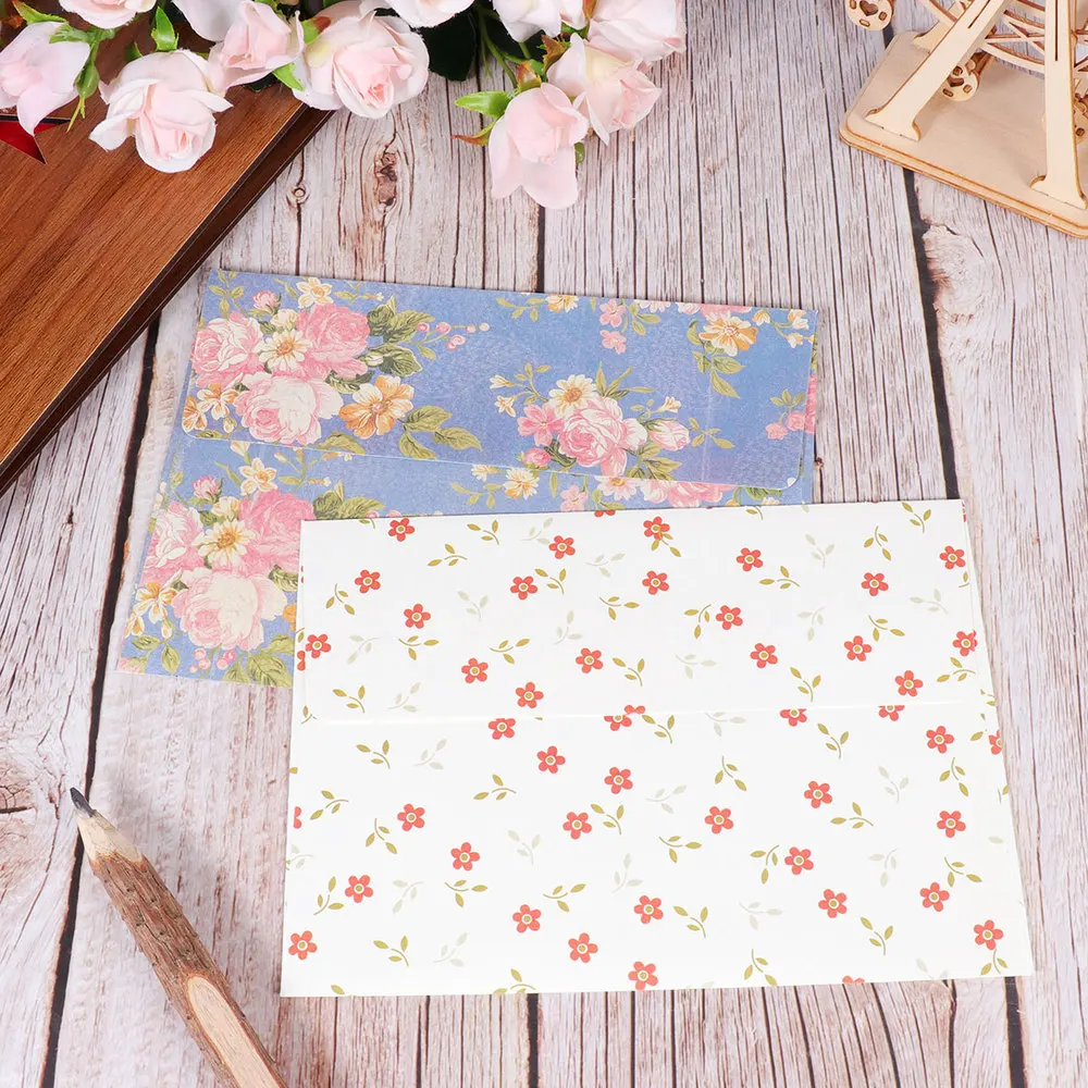 

30pcs Rural Elegant Floral Envelopes Creative Envelopes Stationery Gift Envelopes Set for Office School (5 Patterns, Each Patter