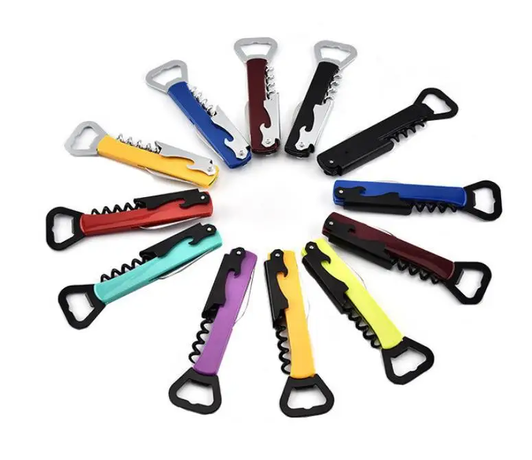 

4 In 1 Multifunction Bottle Opener Non-slip Double Head Red Wine Opener Knife Pull Tap Double Hinged Corkscrew Kitchen Bar Tool