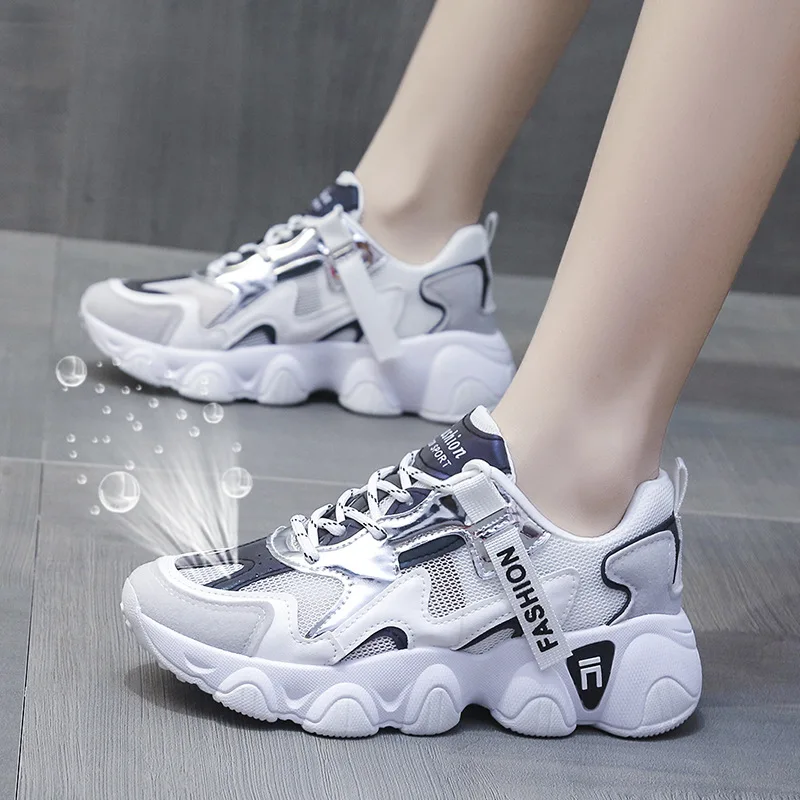 

Dad shoes children's new spring breathable Korean sports shoes and thick soled running women's shoes