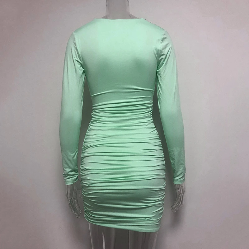 Двухслойное осеннее платье для женщин с глубоким v-образным вырезом и длинным