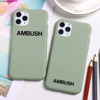 japan brand ambushs phone case for iphone 12 11 pro max mini xs 8 7 6 6s plus x se 2020 xr candy green silicone cover