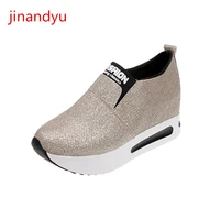 wedge sneakers platform shoes women black gold slip on shoes for women shine sneaker platforms fashion trainers women loafers