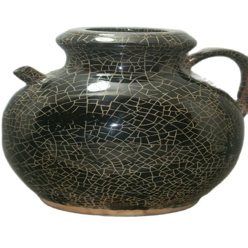 Тонкий старинный фарфор кракле полированного Керамика Фарфор черный награда