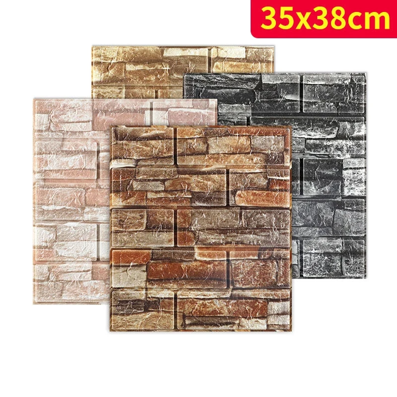 

Brick texture 3D three-dimensional anti-collision self-adhesive wallpaper foam waterproof wall decoration wallpaper