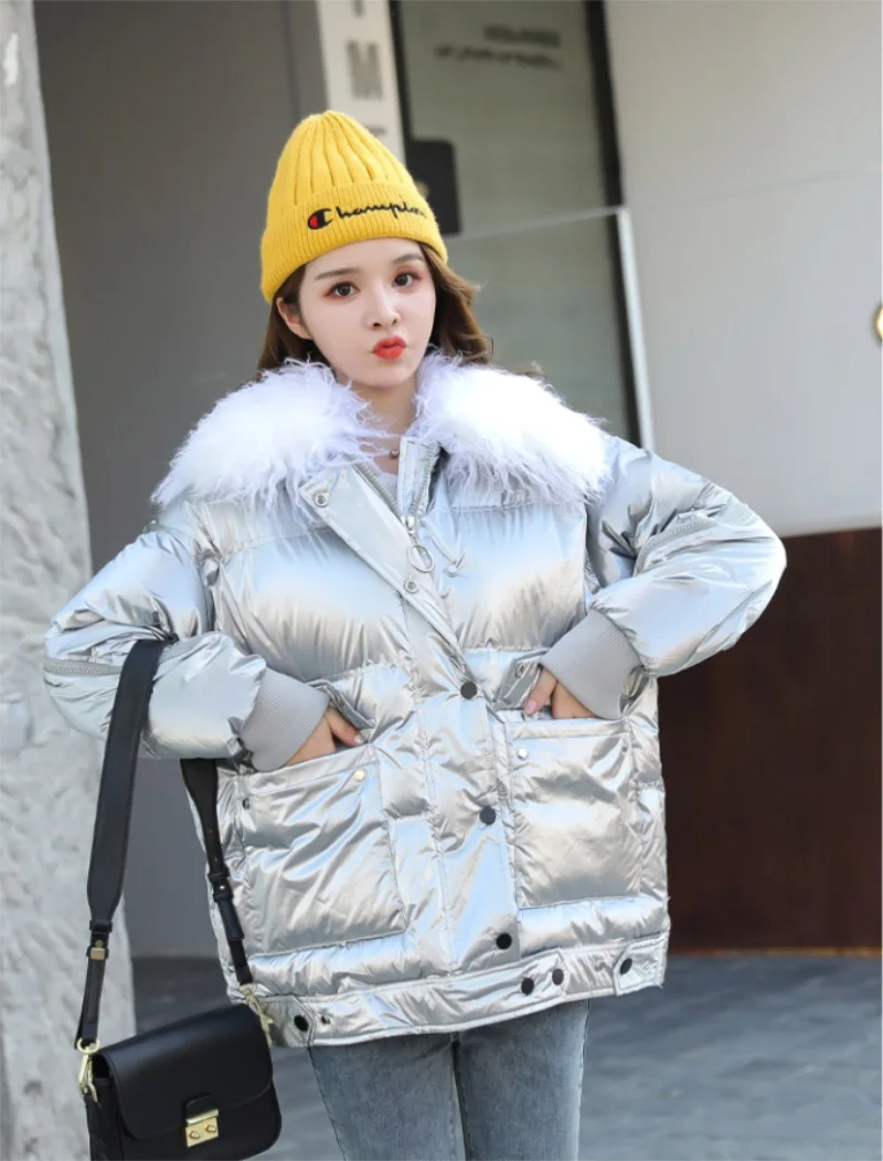 Новинка 2020 зимняя повседневная пуховая куртка из овечьей шерсти с меховым