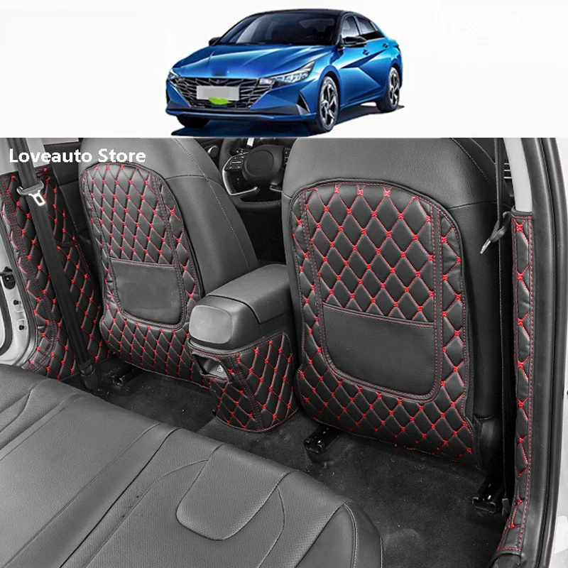 

Car All Inclusive Rear Seat Anti-Kick Pad Rear Backrest Seats Protective Mat Cover For Hyundai Elantra CN7 2022 2020 2021