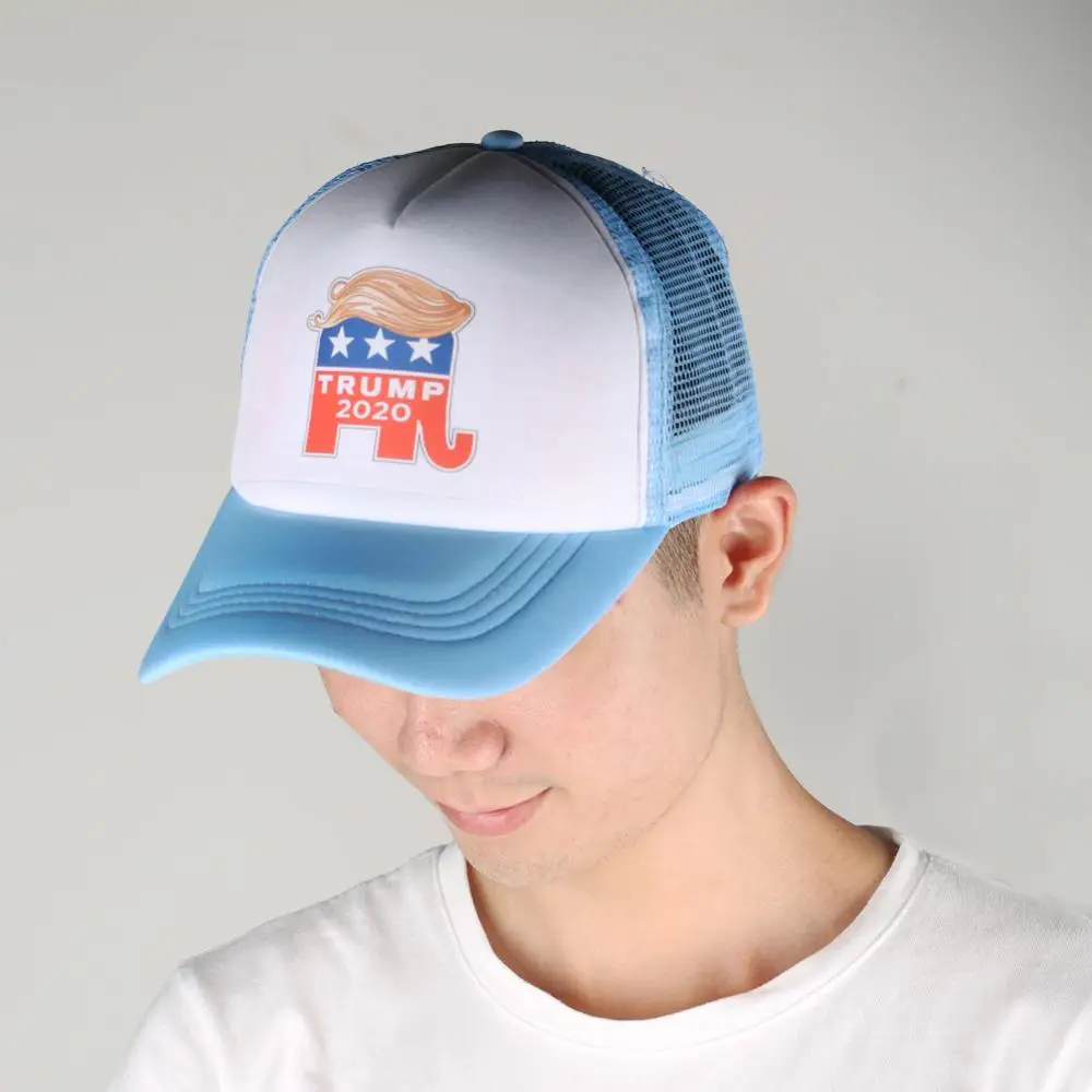 Легкие голубые кепки Trump 2020 Америка Женская Бейсболка в сеточку женская мужская