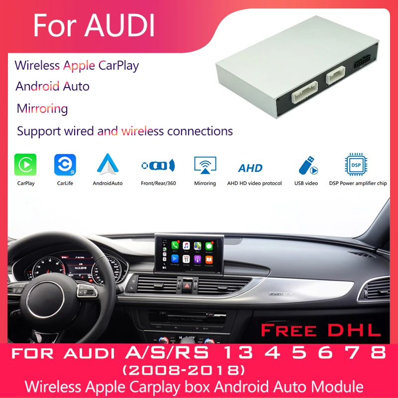 

Wireless Apple Carplay Box Android Auto Module For Audi A1 A3 A4 A5 A6 A7 A8 B8 B9 MMI2G MMI3G MIB RMC Multimedia System