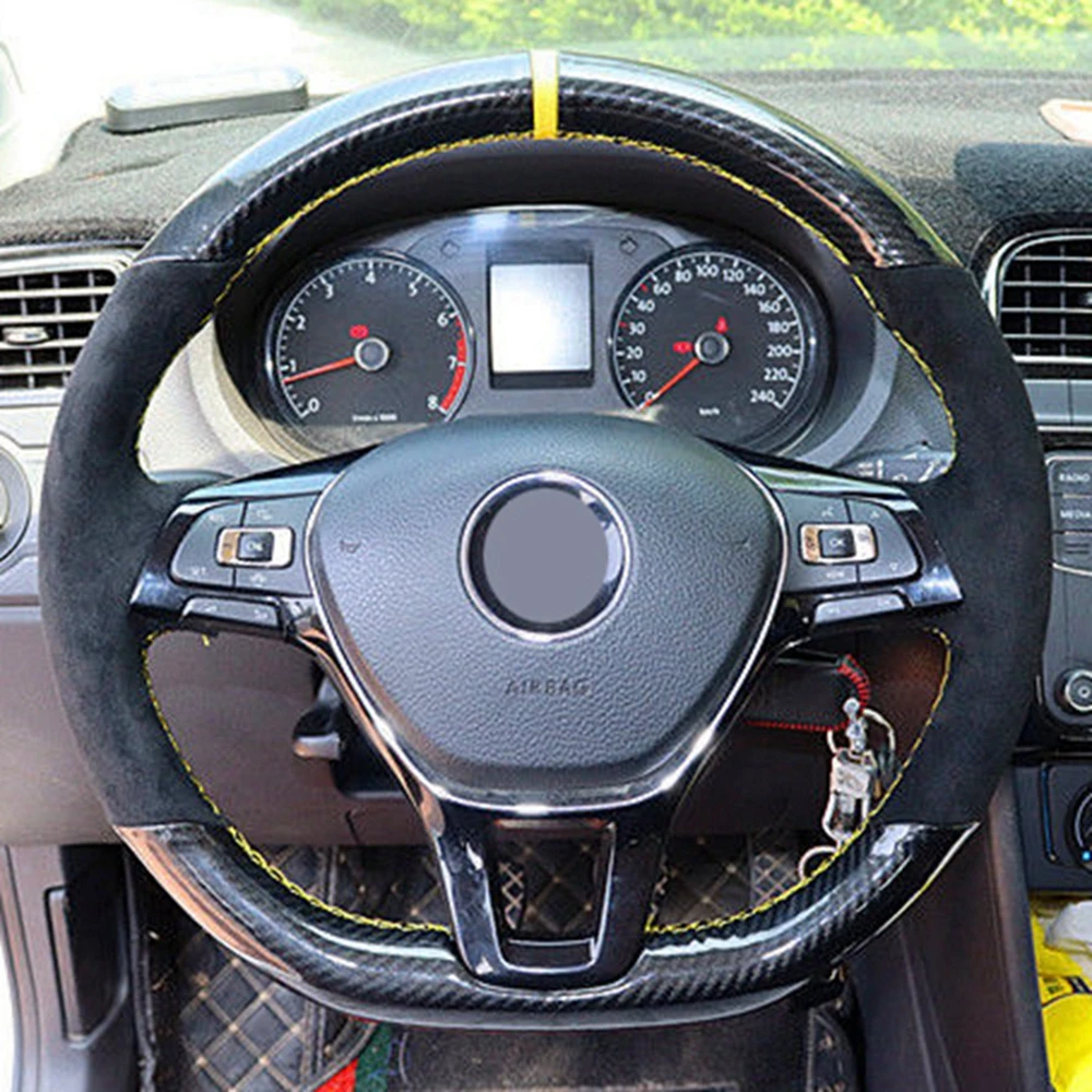 Нескользящая черная кожа из углеродного волокна для Volkswagen VW Golf 7 Mk7 Новинка Polo Jetta
