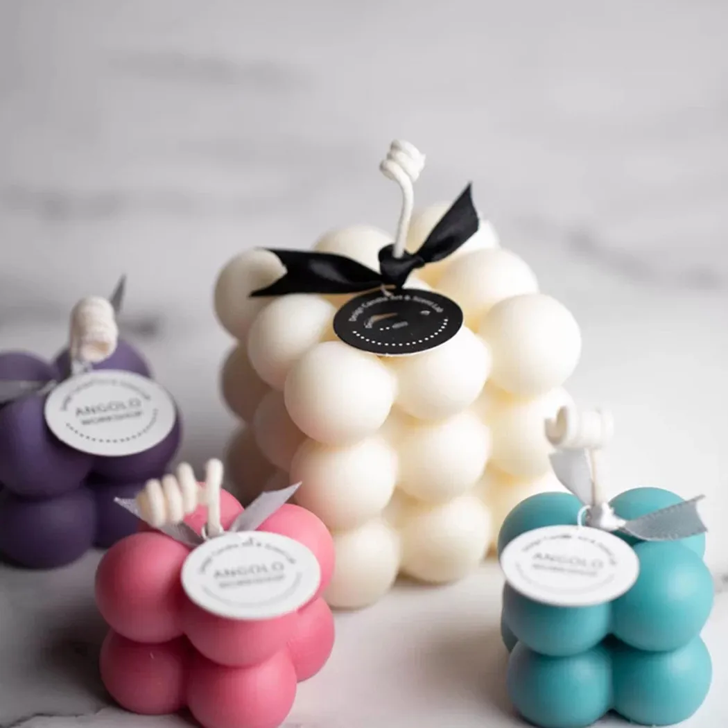 

3D Silicone Candles Mould Cube Soy Soap Aromatherapy Candle Mold Craft DIY Mold