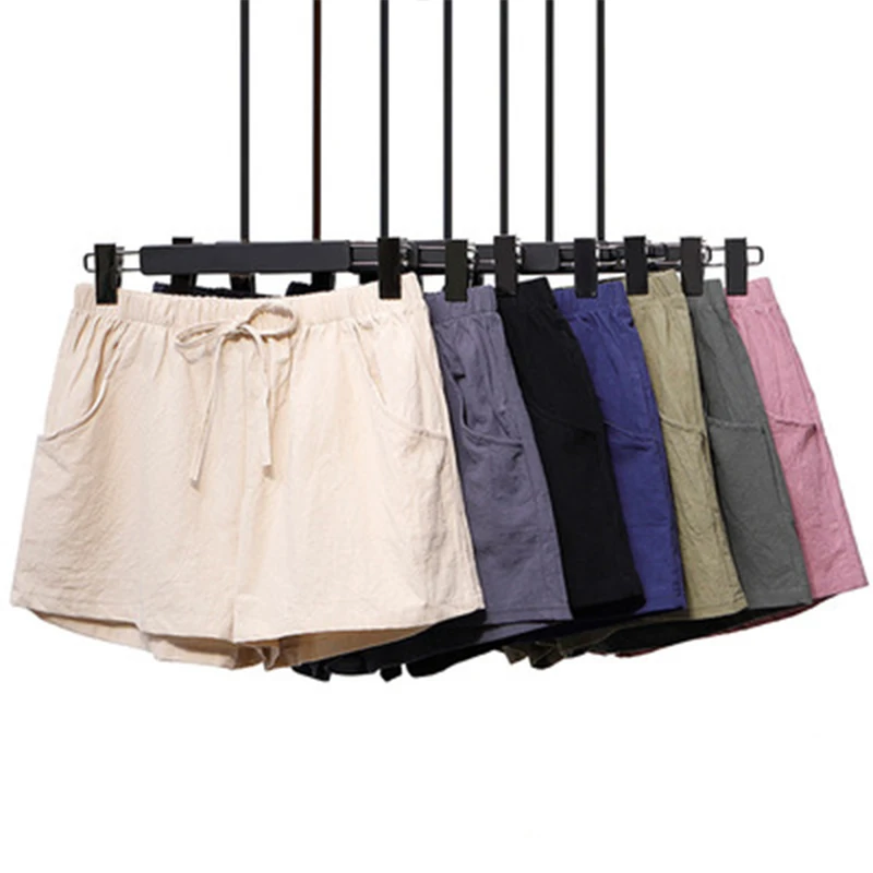 

Women's Shorts Casual Streetwear Cotton Shorts Mid Waist Solid Rubber Belt Short Pants