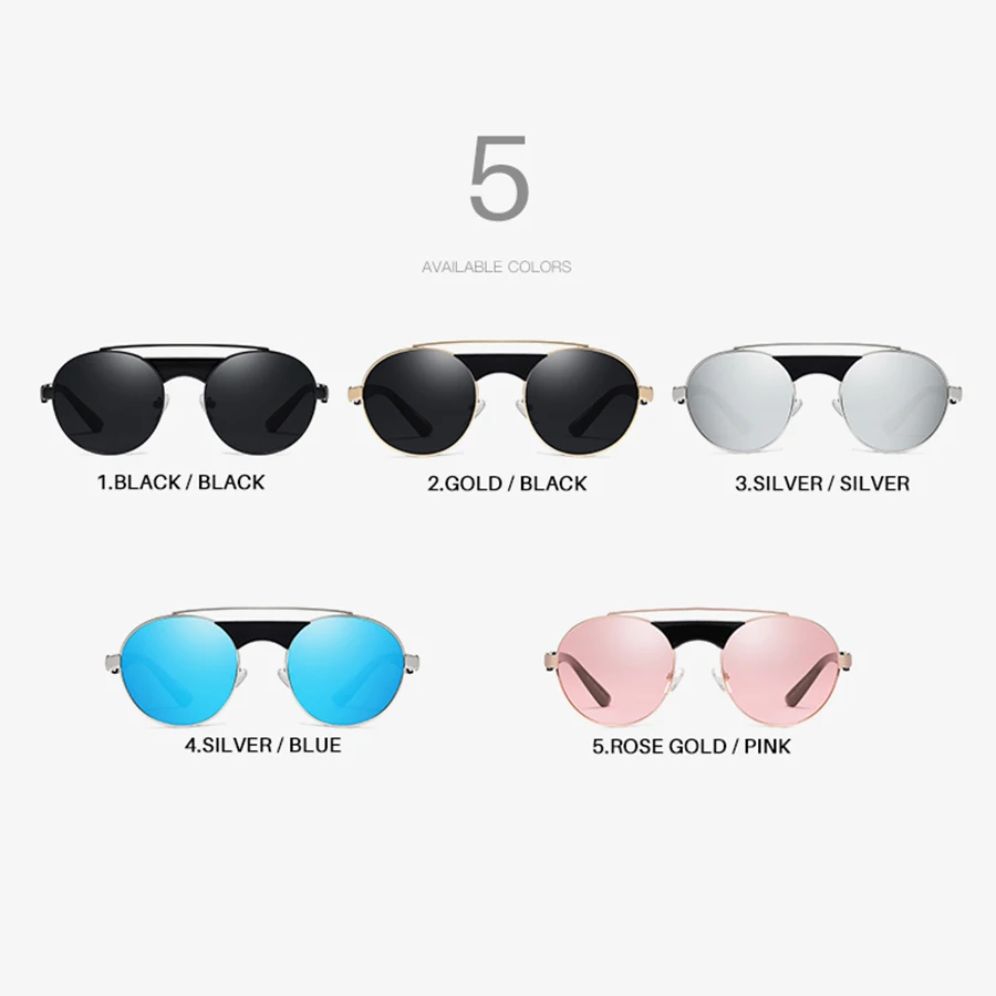 AEVOGUE Новые мужские и женские солнцезащитные очки в стиле ретро стимпанк круглая