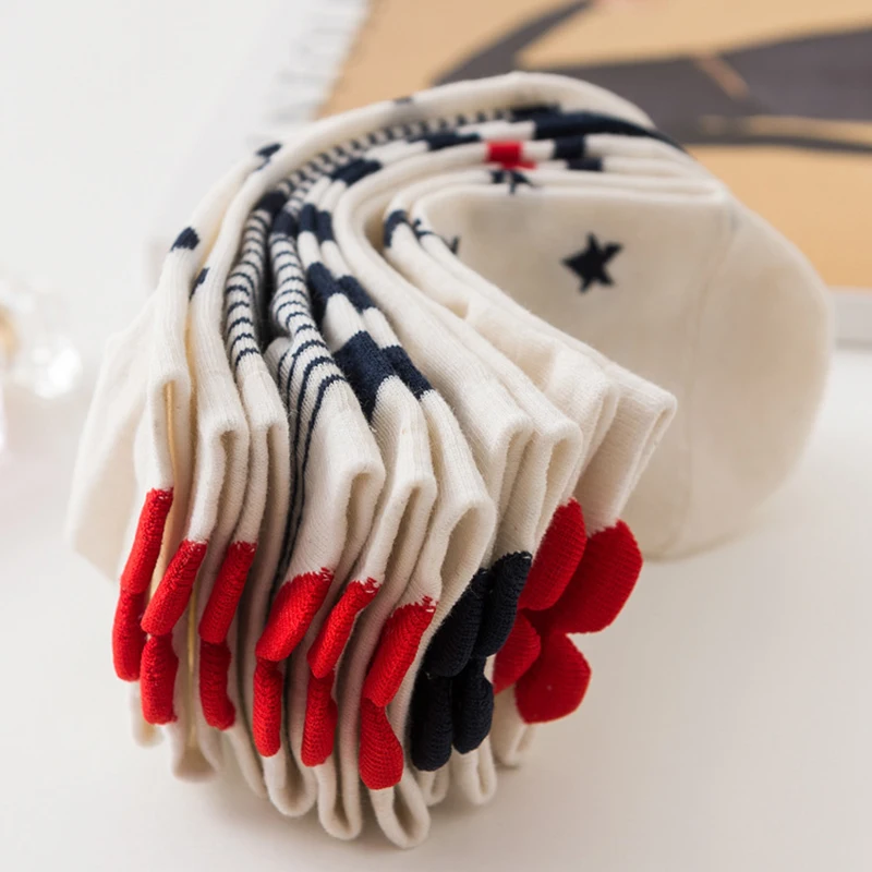 10piece=5pairs/lot Women's Short Socks Set Cute Lovely Sweet Heart Dot Striped Dot Heart Cotton Casual Ankle Socks Pack Sox