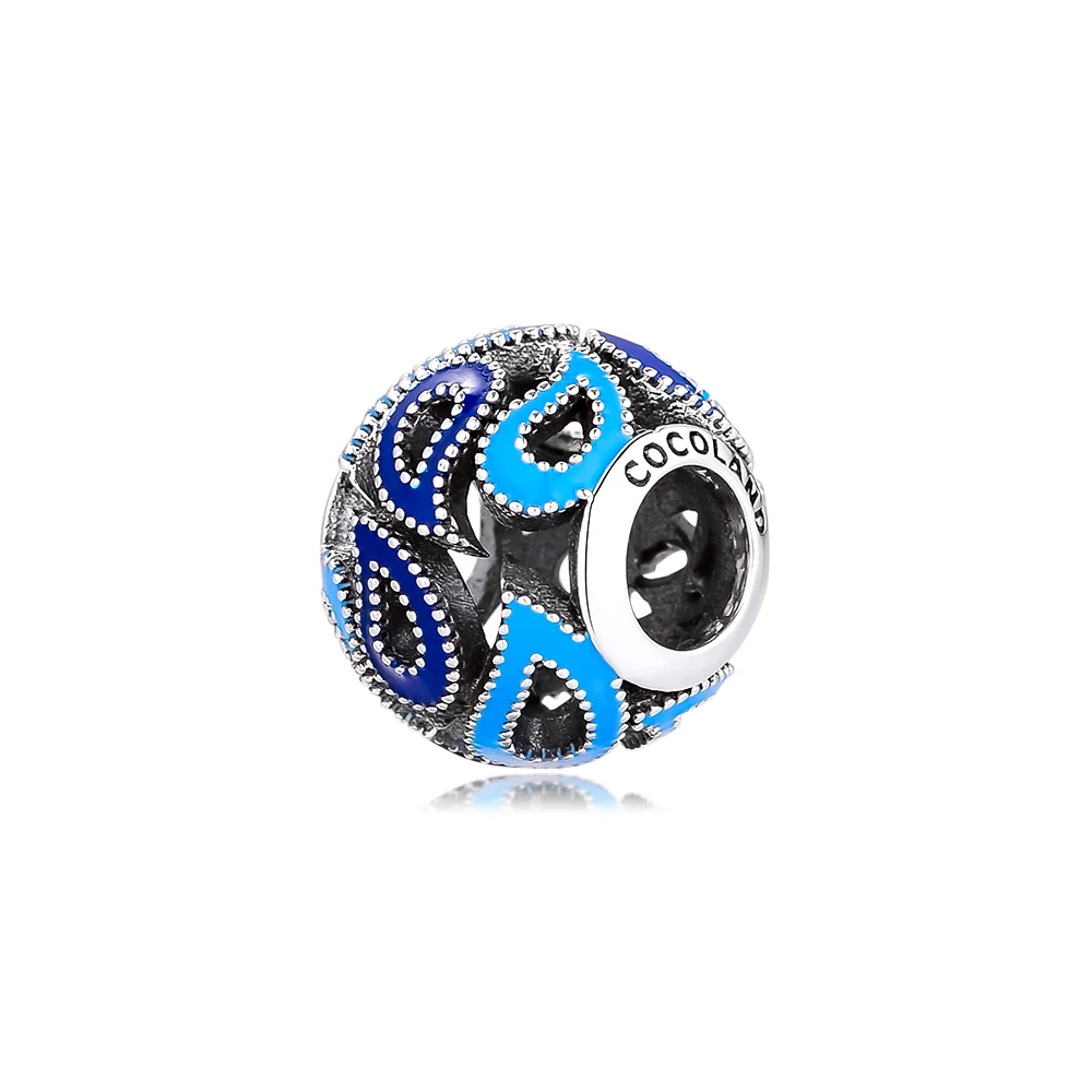 

Fits for Pandora Charms Bracelets Cathedral Teardrop Beads with Blue Enamel 100% 925 Sterling Silver Jewelry Free Shipping