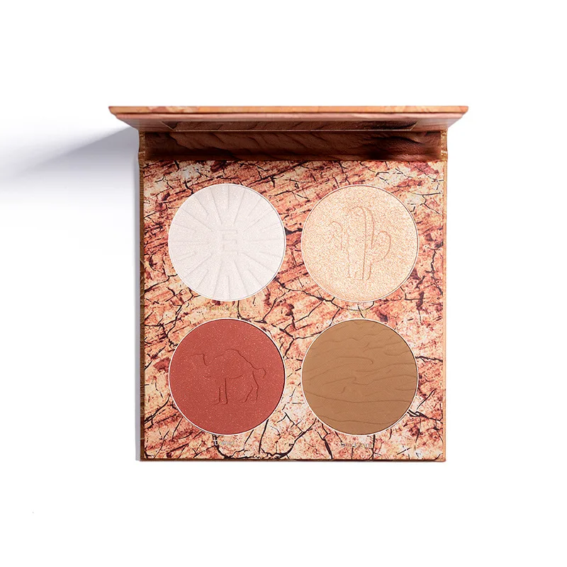 ELLESY брендовая Палитра с 4 цветами контур лица для макияжа пудра бронзер мерцание