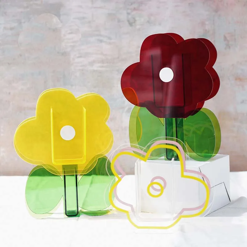 

Transparent Vase Acrylic Dried Flower Leaf Simple Art Decoration Creative Holiday Gift