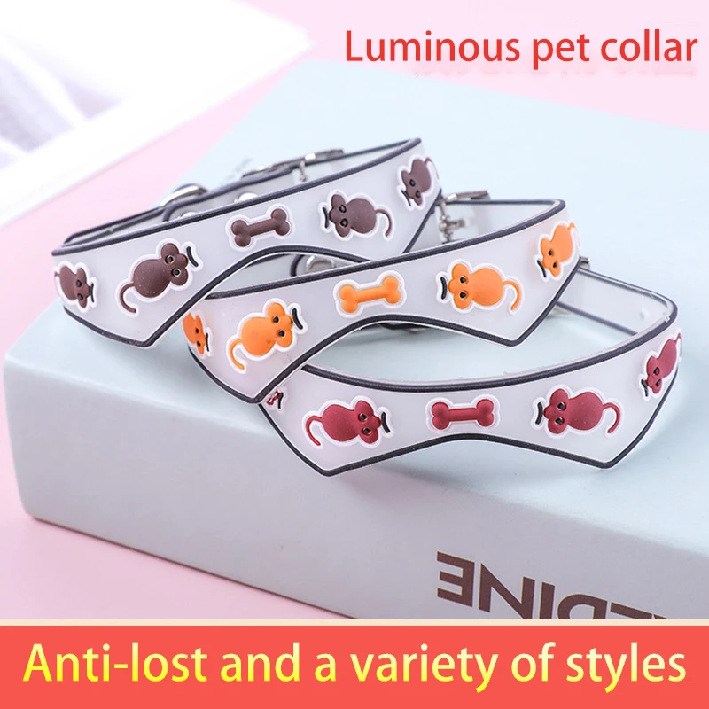 

Fluorescent Silicone Collar For Cats And Dogs Luminous Collar For Pet Supplies Neck Ring Necklace Kitten Puppy Accessories