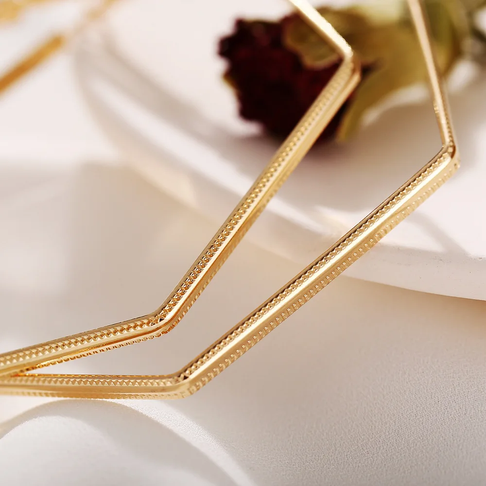 Женские серьги кольца в стиле панк простые большие шестиугольные украшения