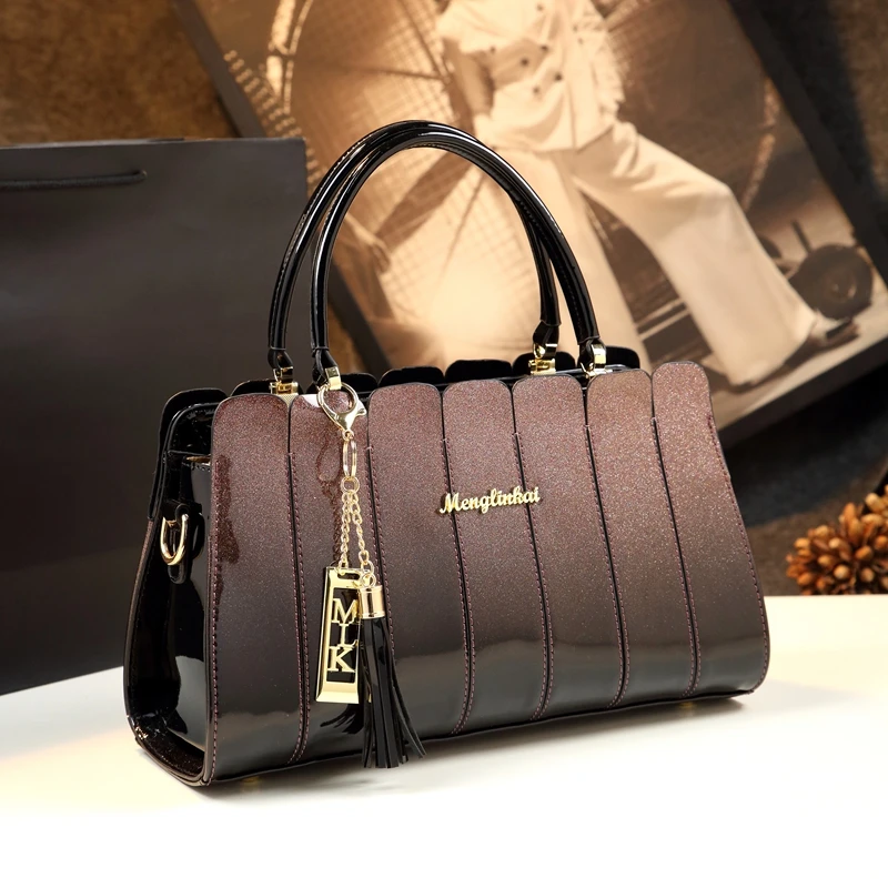 

2021 Fashion Patent Leather Messenger Bag Luxury Handbag Women Shoulder Bag High Quality Casual Tote Ladies Party Crossbody Bags