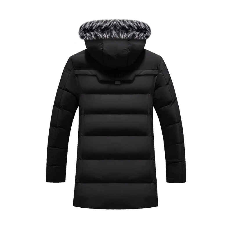 

Winter 2020 fashionable fur hooded men's parker coat men's solid thick coat cotton-padded coat men's fleece Parker overcoat and