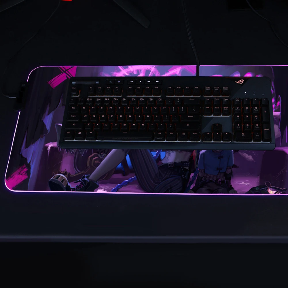 high quality league of legends jinx gaming mouse pad laptop gamer rgb mousepad anime antislip mat keyboard deskmat for overwatch free global shipping