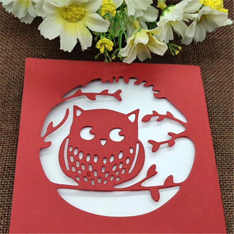 Штамп для резки ветвей совы кружева карточек металла шейкер сердце бумажная