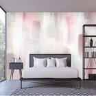 Пользовательские 3D росписи розовый абстрактная Акварельная живопись Настенная бумага для гостиной ТВ стены домашний декор обои водонепроницаемая настенная ткань
