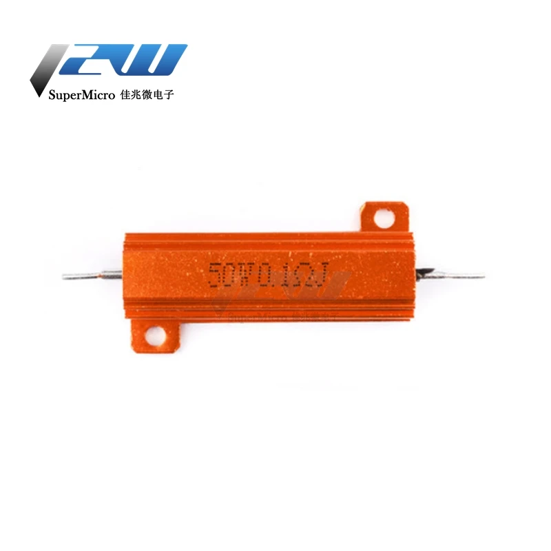 RX24-50W золотой алюминиевый корпус высокая мощность сопротивление 0 1/0 5/1/50/100 Ом 2K