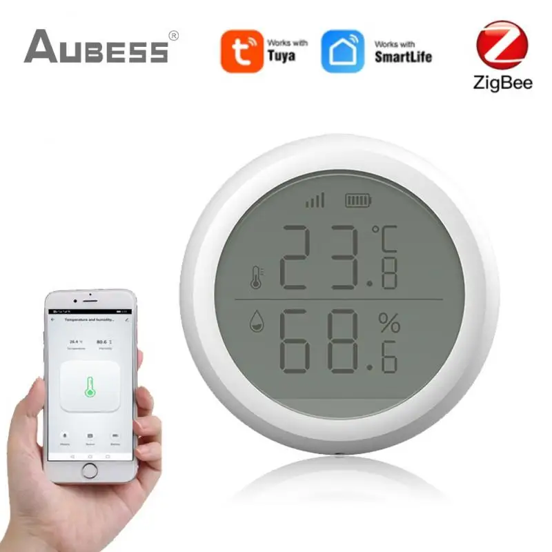 

Умный дом Tuya Smart Life ZigBee, датчик температуры и влажности с ЖК-дисплеем, работает с Google Home