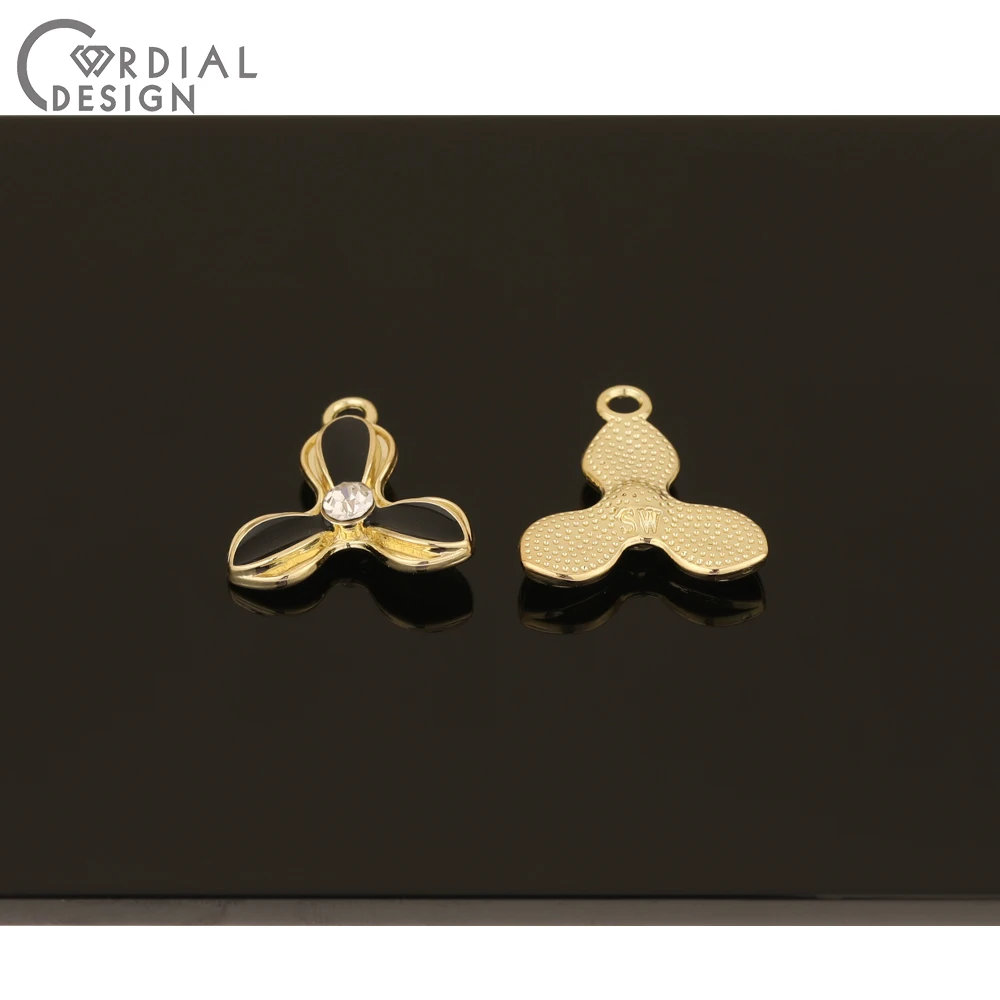 

Cordial Design 100Pcs 18*20MM Jewelry Accessories/Charms/DIY Earring Making/Leaf Shape/Paint Effect/Rhinestone Pendant/Hand Made