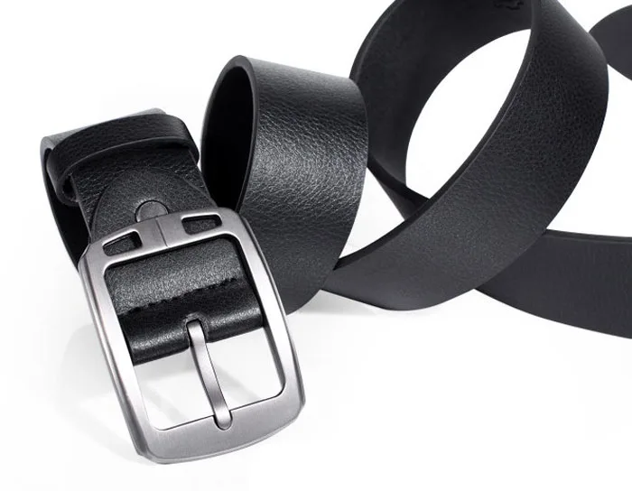 Мужской классический ремень из искусственной кожи с металлической пряжкой и