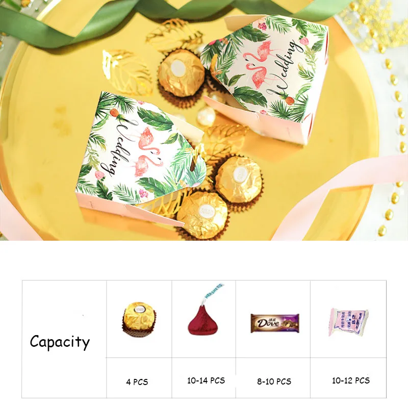 Новинка свадебные сувениры и подарочная коробка с фламинго бумажные конфеты