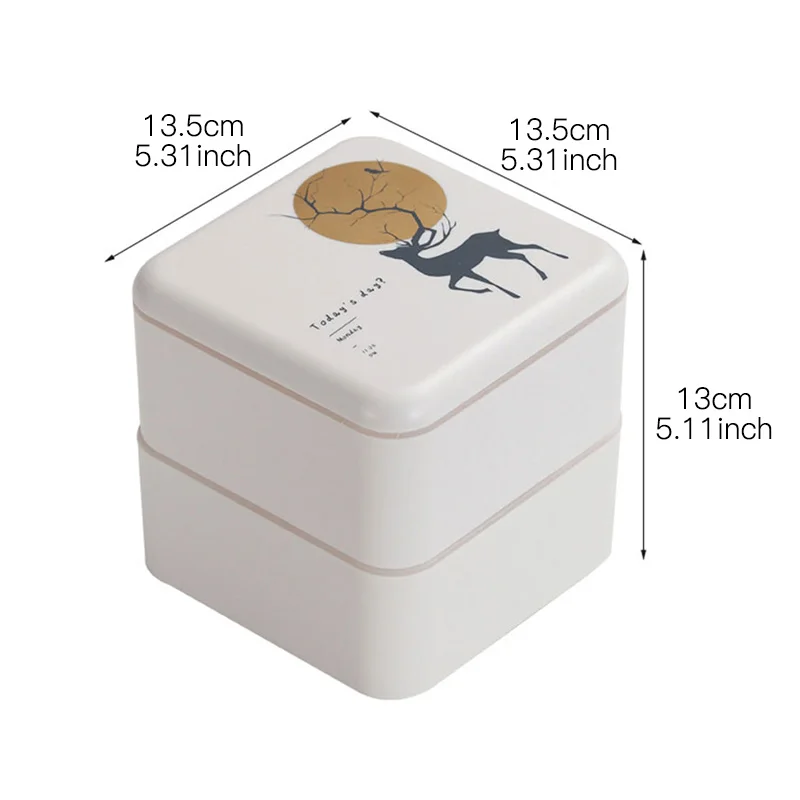 Портативная квадратная двухслойная коробка в скандинавском стиле с отсеком для