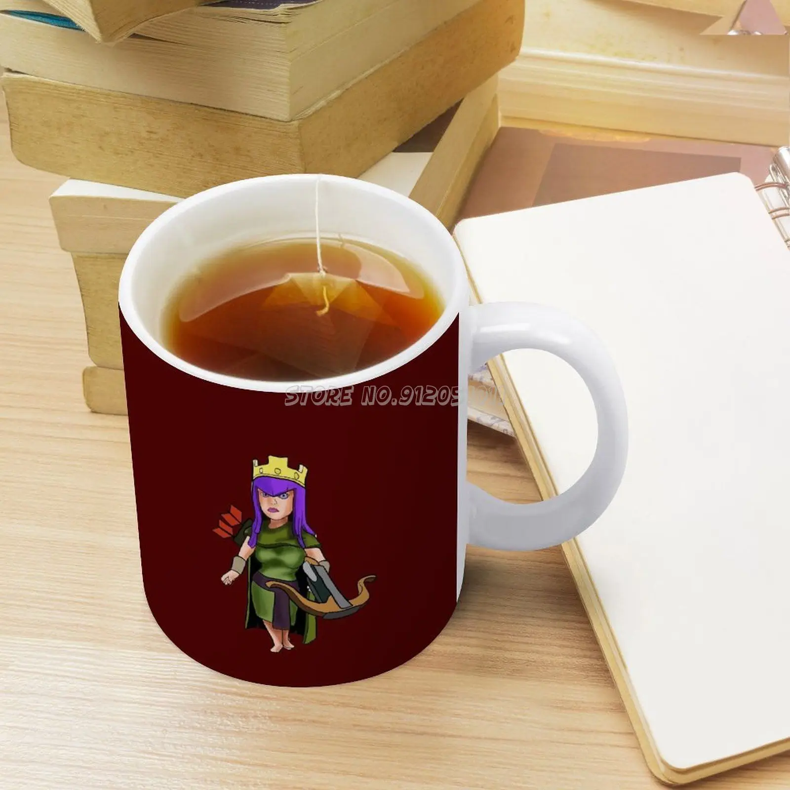 Queen Coc Games White Mug 11oz Funny Ceramic Coffee Tea Milk Cups Royale Clan Monster Fighter King And Townhall | Дом и сад