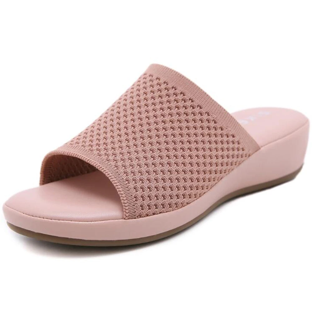 

Women's Beach Slippers Casual Sewing Ladies Wedges Flip Flop Summer New Female Sandals Comfortable Soft Bottom Woman Shoes cx60
