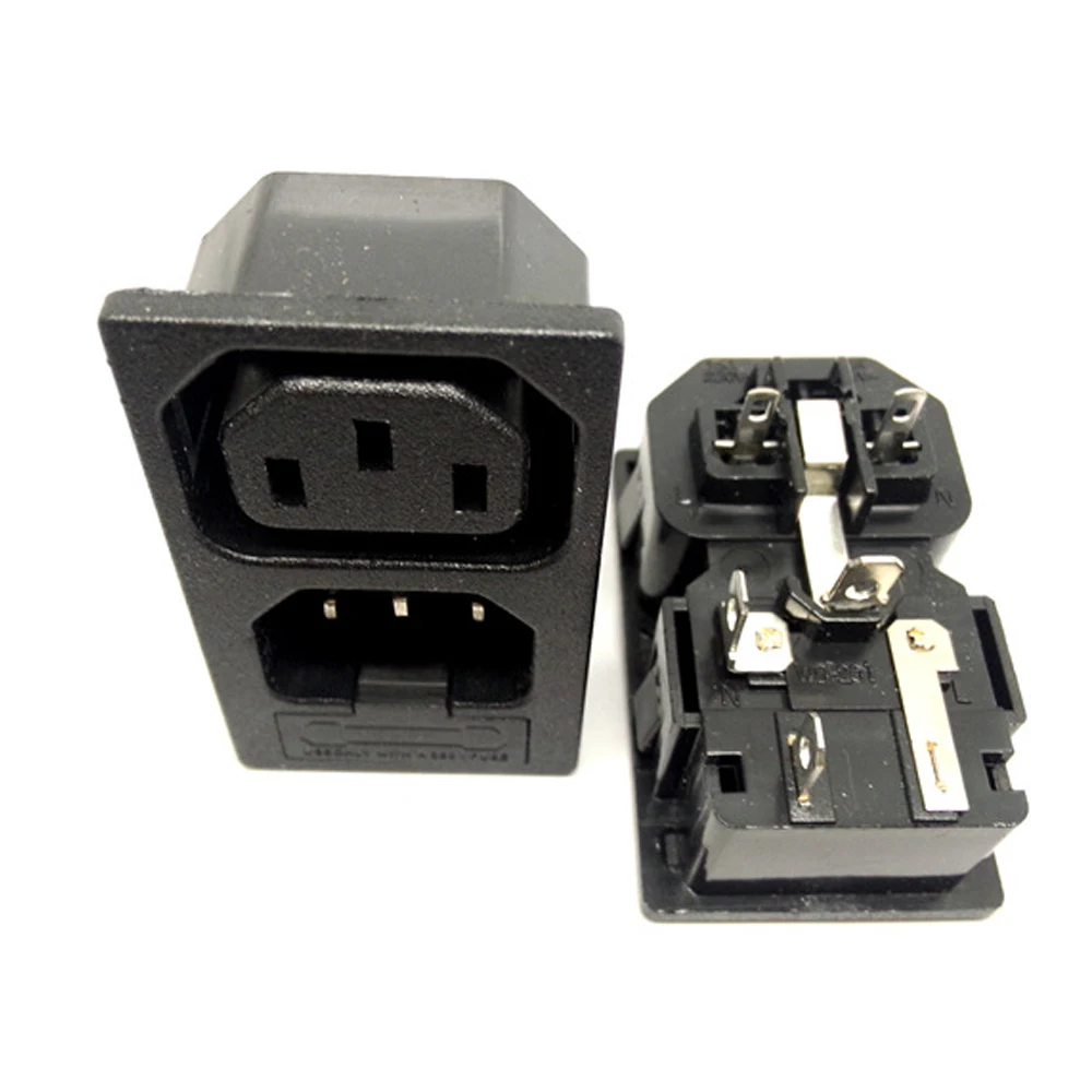 Медная панель переменного тока IEC320 C13 C14 250 В 10 А черная с держателем