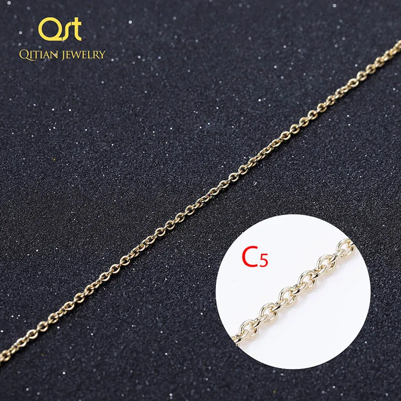 QITIAN, серебряное, золотое, сплошное ожерелье, цепочка, звено, для женщин, мужчин, колье из нержавеющей стали, мужские, Женские аксессуары, мода - Цвет: QF812-C5