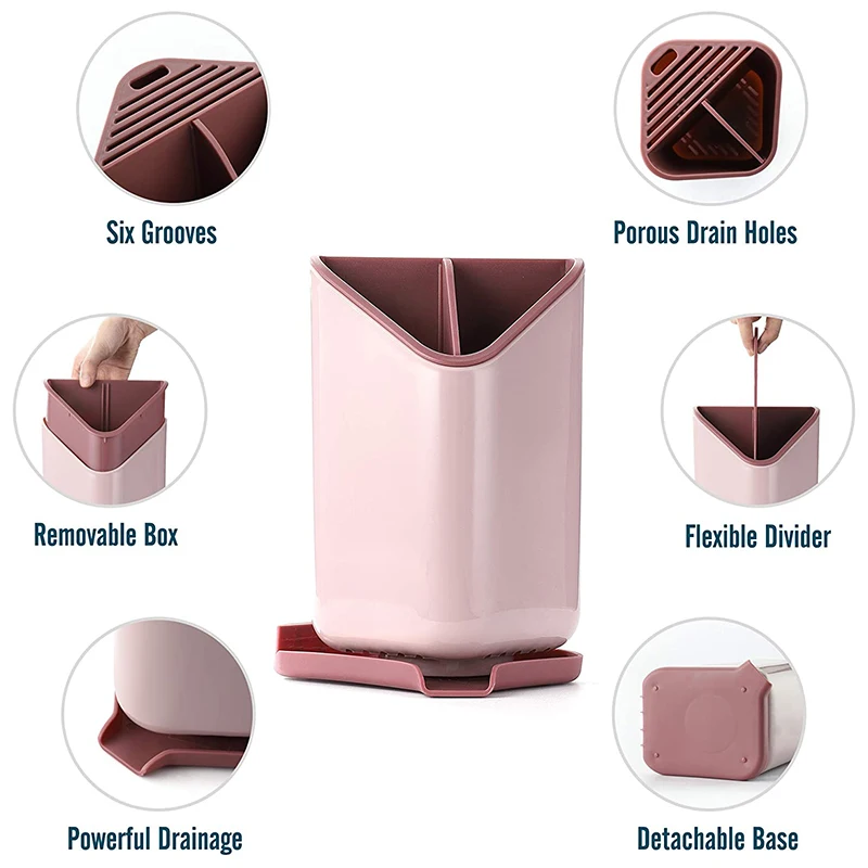 

Plastic Tableware Kitchen Utensil Holder Storage Tube Racks Cutlery Chopsticks Spoon Fork Stationery Drain Storage Box Rack