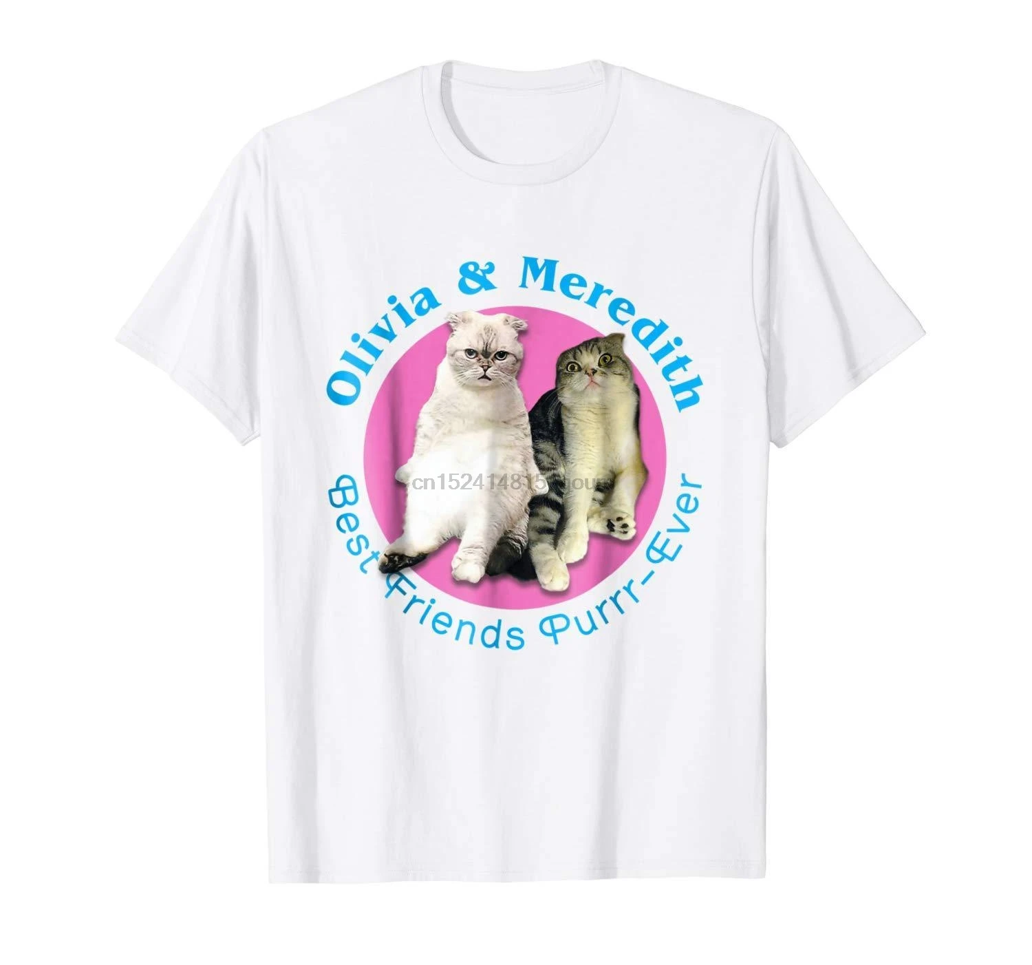 Оливия и Мередит лучшие друзья Purrrrr Ever белая футболка подарок крутая