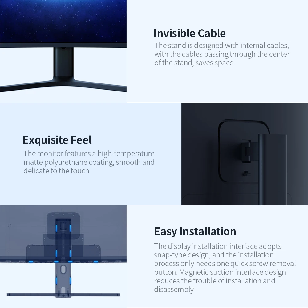 Изогнутый игровой монитор Xiaomi 34 дюйма WQHD изогнутый экран 21:9 широкий угол обзора