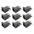 10 шт. DC005 5,5x2,1 мм разъем питания постоянного тока, гнездо цилиндрического разъема, прямоугольный держатель печатной платы, клеммы, цвет черный