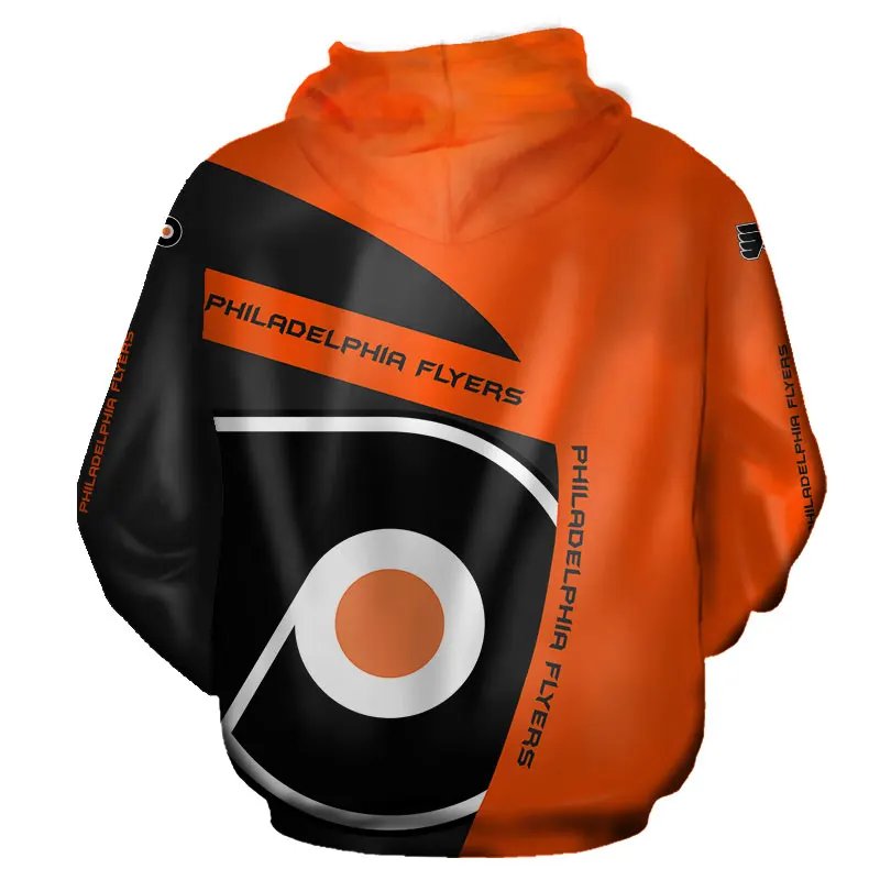 

Philadelphia Men's Fashion 3D Hoodie Red Black Stitching White Ring Print Flyers Cool Outdoor Sweatshirt