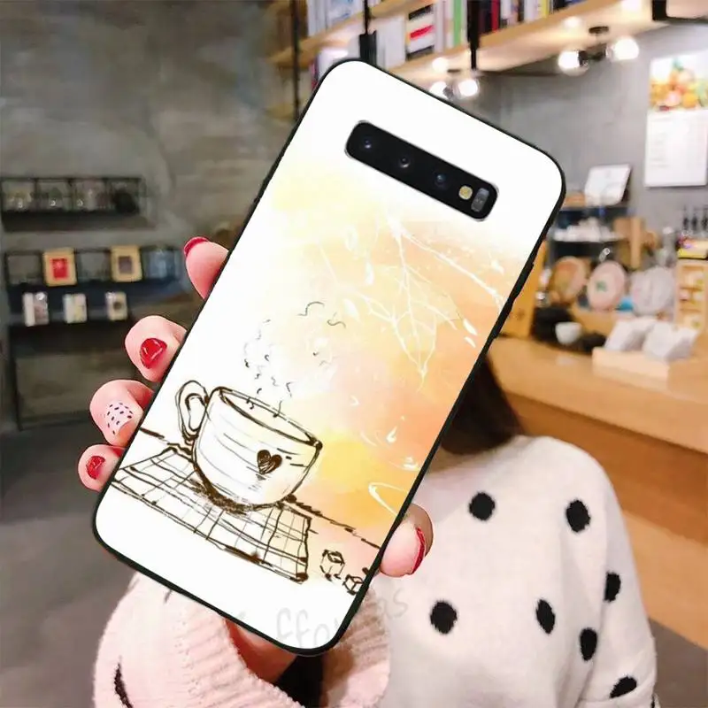 

Afternoon tea Casual Coffee drink letter Phone Case For Samsung Galaxy S5 S6 S7 S8 S9 S10 S10e S20 edge plus lite