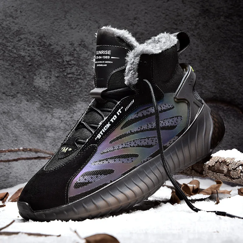 

Hot Sale High Top Mens Gym Shoes Fashion Sneakers Warm Platform Shoes Flat Heel Basketball Man Shoe Black Glitter Shosesdr54