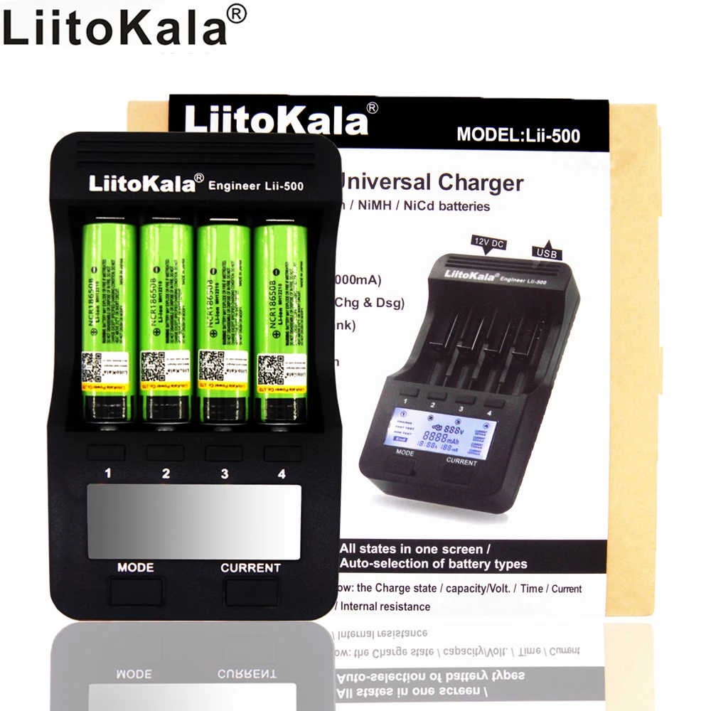 Liitokala NCR18650B литиевая батарея 3,7 в 18650 3400 мАч перезаряжаемый lii-500 тестер емкости активированный USB выход зарядное устройство