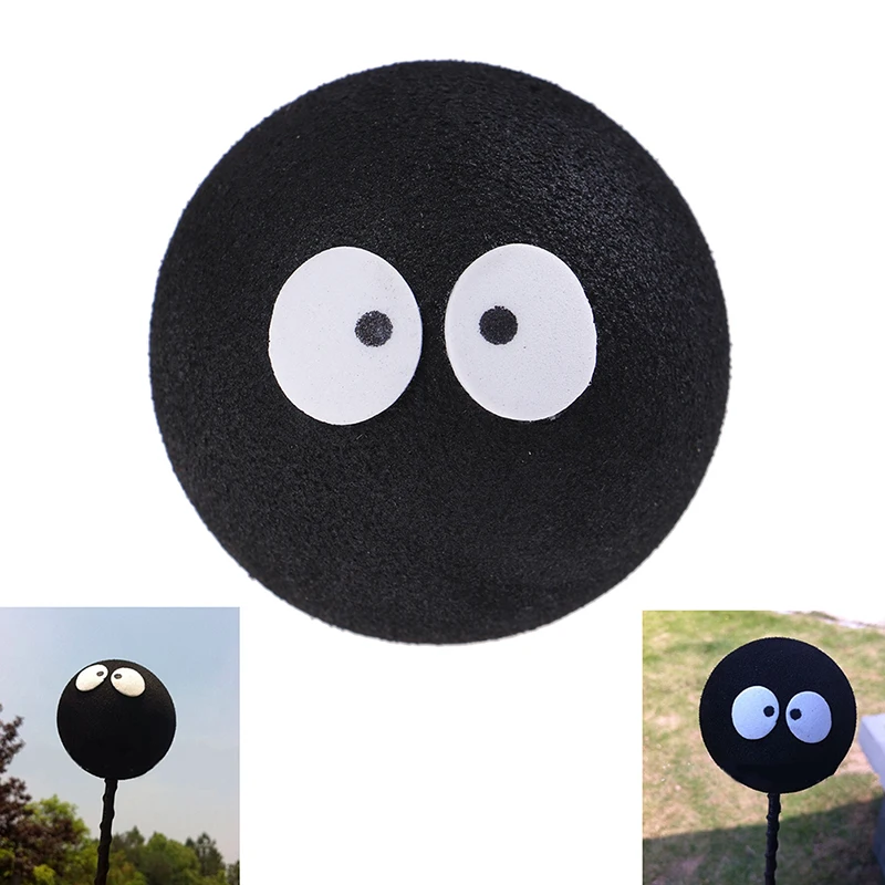 

1PC Black Face Coal Briquettes Ball Car Antenna Pen Topper Aerial Ball Decor Toy