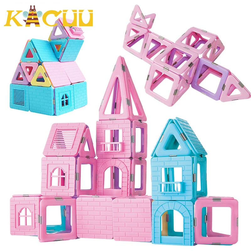 2020 новейший большой набор магнитных конструкторов розовые строительные магниты