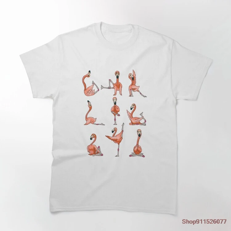 

Футболка мужская хлопковая с графическим принтом, топ с круглым вырезом в стиле хип-хоп, с принтом фламинго, йоги, дробилка, летняя
