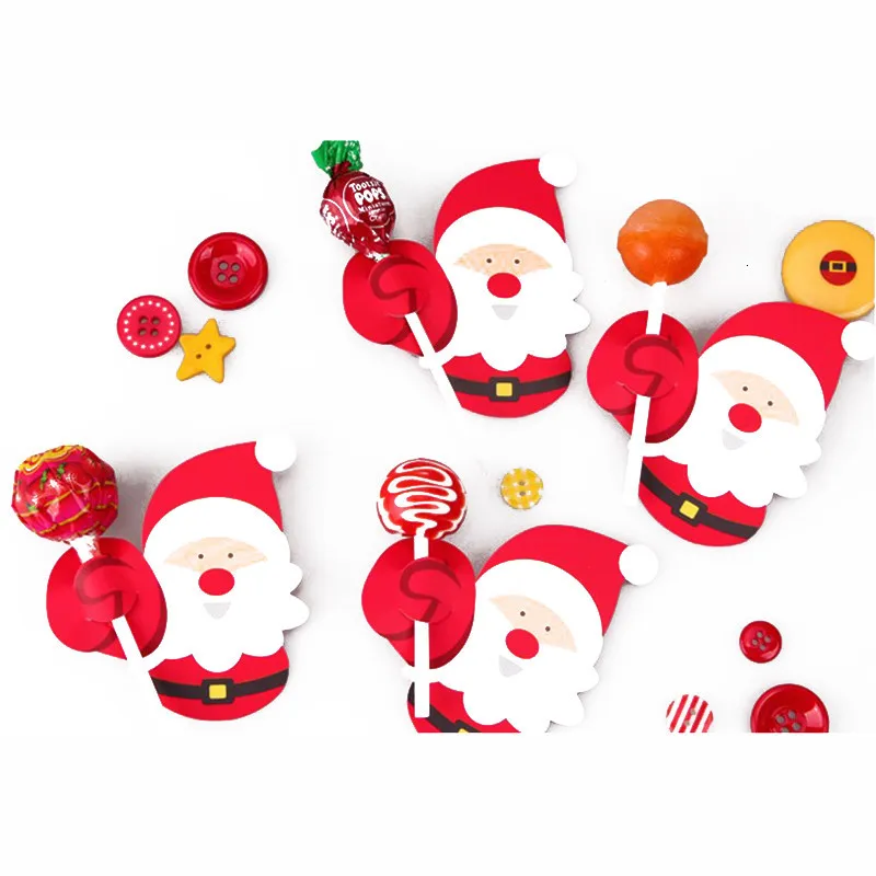 50 шт набор Рождественское украшение Пингвин Санта Клаус леденец из бумаги