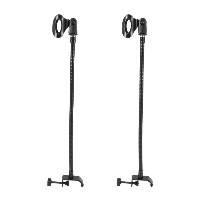 

2X Flexible Gooseneck Microphone Stand With Desk Clamp For Radio Broadcasting Studio, Live Broadcast Equipment, Stations